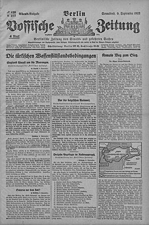 Vossische Zeitung vom 09.09.1922