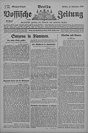 Vossische Zeitung vom 15.09.1922