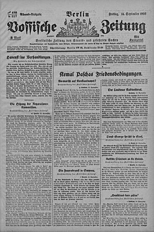 Vossische Zeitung vom 15.09.1922