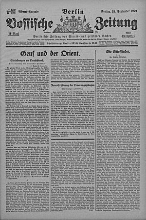 Vossische Zeitung vom 22.09.1922