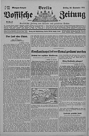 Vossische Zeitung vom 29.09.1922