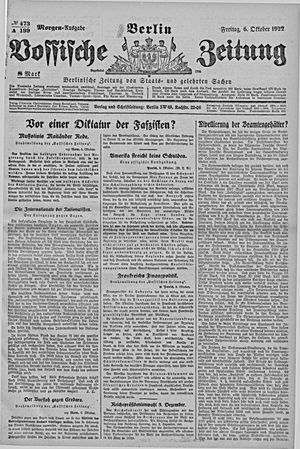 Vossische Zeitung vom 06.10.1922