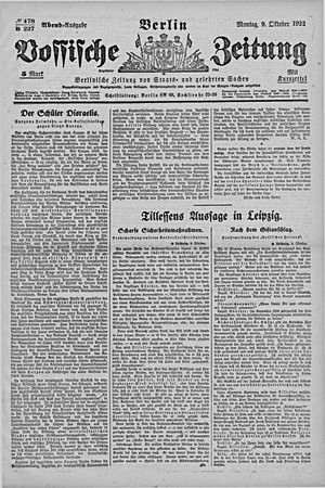 Vossische Zeitung vom 09.10.1922