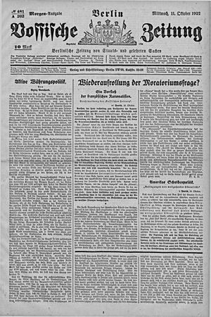 Vossische Zeitung vom 11.10.1922