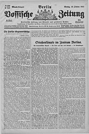 Vossische Zeitung vom 16.10.1922