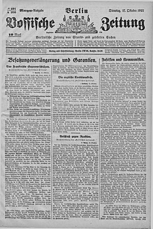 Vossische Zeitung vom 17.10.1922