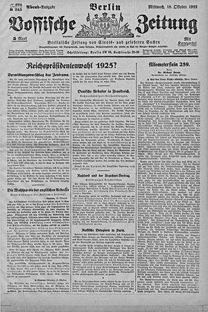 Vossische Zeitung vom 18.10.1922