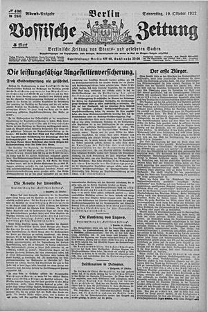 Vossische Zeitung vom 19.10.1922