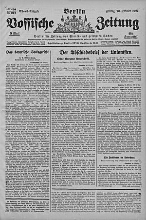 Vossische Zeitung vom 20.10.1922