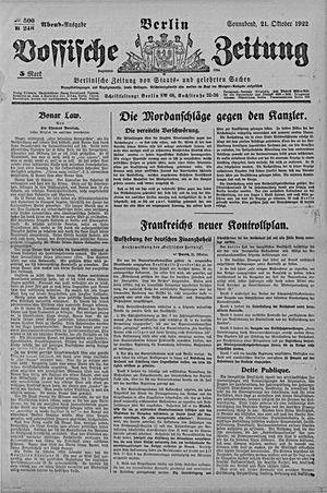 Vossische Zeitung vom 21.10.1922