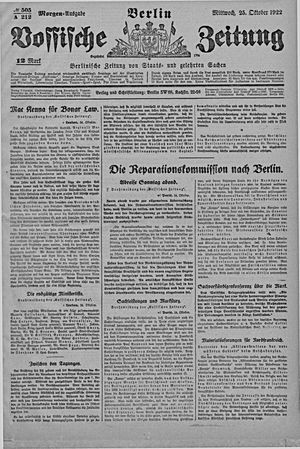 Vossische Zeitung vom 25.10.1922