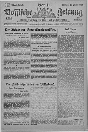 Vossische Zeitung vom 25.10.1922