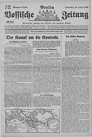 Vossische Zeitung vom 26.10.1922