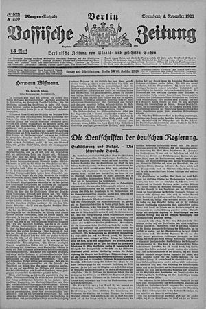 Vossische Zeitung vom 04.11.1922