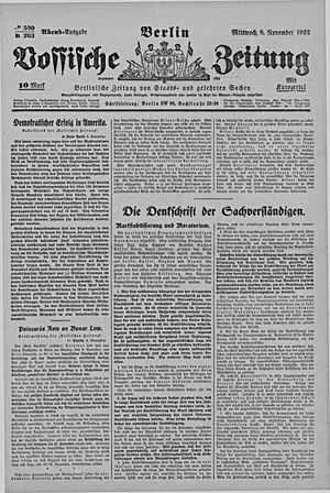 Vossische Zeitung vom 08.11.1922