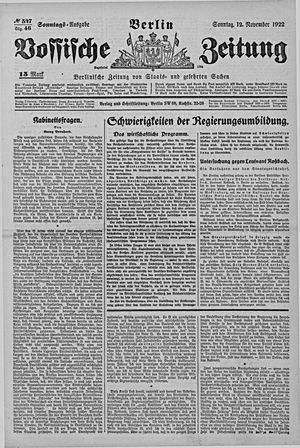 Vossische Zeitung vom 12.11.1922