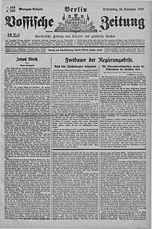 Vossische Zeitung vom 16.11.1922
