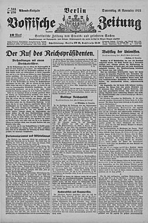 Vossische Zeitung vom 16.11.1922