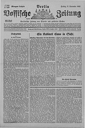 Vossische Zeitung vom 17.11.1922