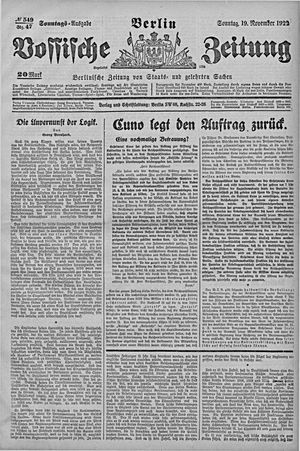 Vossische Zeitung on Nov 19, 1922