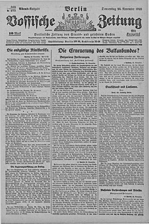 Vossische Zeitung vom 23.11.1922