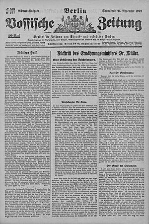 Vossische Zeitung vom 25.11.1922