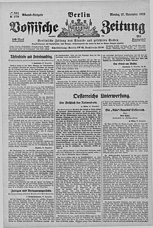 Vossische Zeitung vom 27.11.1922