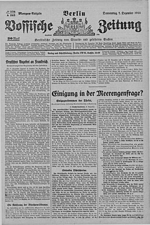 Vossische Zeitung vom 07.12.1922