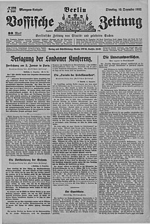 Vossische Zeitung vom 12.12.1922