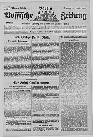 Vossische Zeitung vom 19.12.1922
