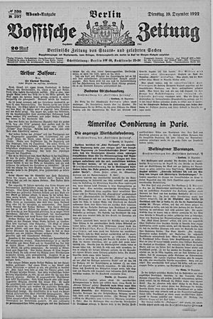 Vossische Zeitung vom 19.12.1922
