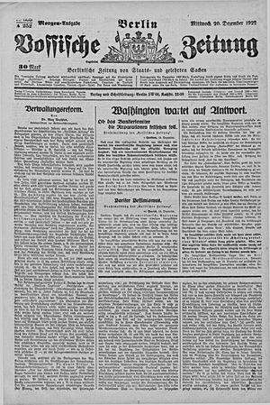 Vossische Zeitung vom 20.12.1922