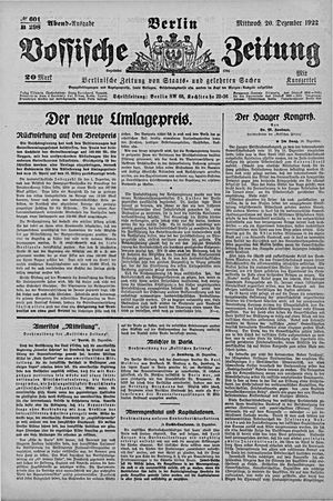 Vossische Zeitung vom 20.12.1922