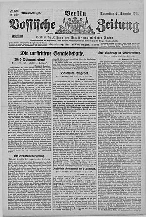 Vossische Zeitung vom 21.12.1922