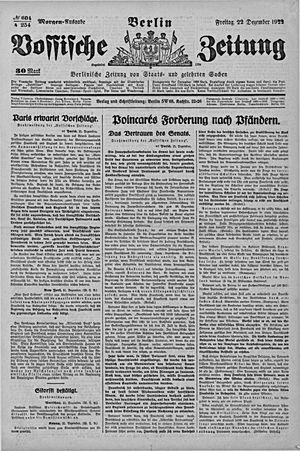 Vossische Zeitung vom 22.12.1922