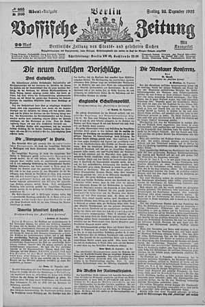 Vossische Zeitung vom 22.12.1922