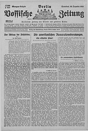 Vossische Zeitung vom 23.12.1922