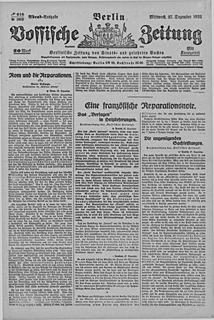 Vossische Zeitung vom 27.12.1922