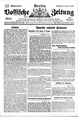 Vossische Zeitung vom 10.01.1923