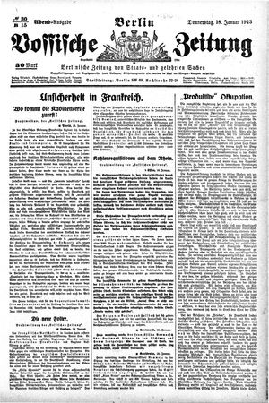 Vossische Zeitung vom 18.01.1923