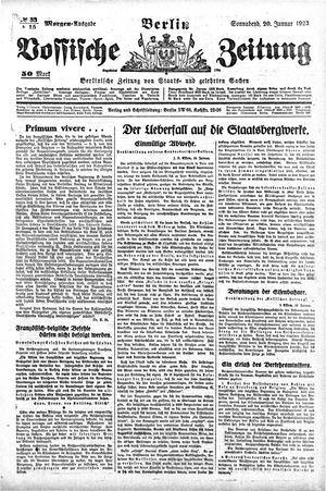 Vossische Zeitung vom 20.01.1923