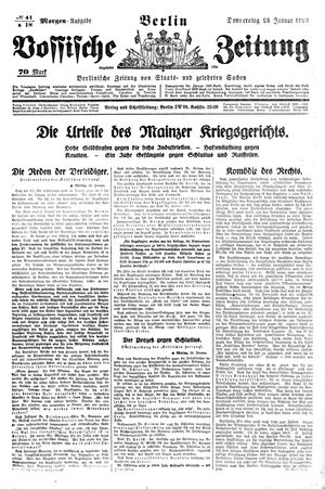 Vossische Zeitung on Jan 25, 1923