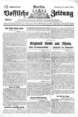 Vossische Zeitung on Jan 27, 1923