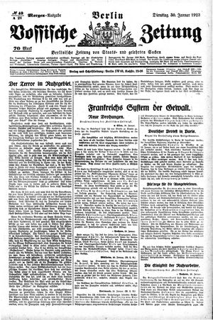 Vossische Zeitung vom 30.01.1923