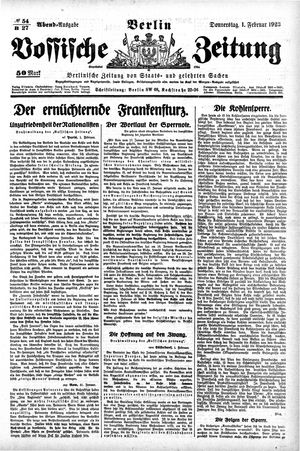 Vossische Zeitung vom 01.02.1923