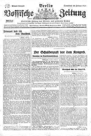 Vossische Zeitung on Feb 10, 1923