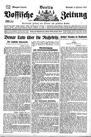 Vossische Zeitung on Feb 14, 1923