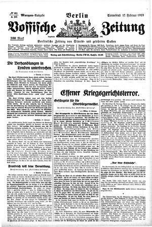 Vossische Zeitung vom 17.02.1923