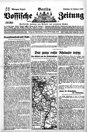 Vossische Zeitung vom 27.02.1923