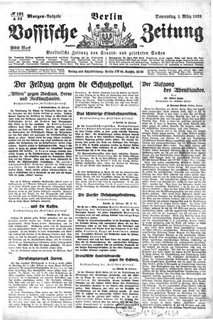 Vossische Zeitung vom 01.03.1923